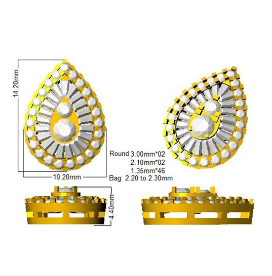 SE2634B — Earrings - 9k Yellow Gold detail