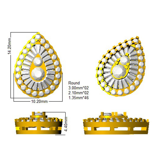 SE2634B — Earrings - 9k Yellow Gold detail