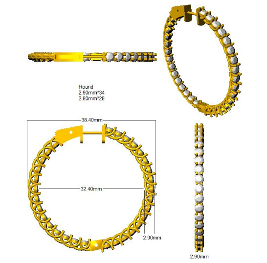 SE2983A — Earrings - 9k Yellow Gold detail