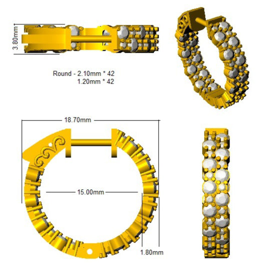 SE4276 — Earrings - 9k Yellow Gold detail