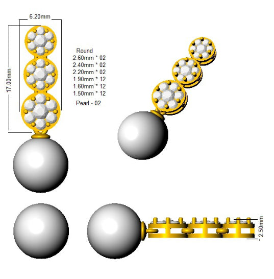 SE4280 — Earrings - 9k Yellow Gold detail