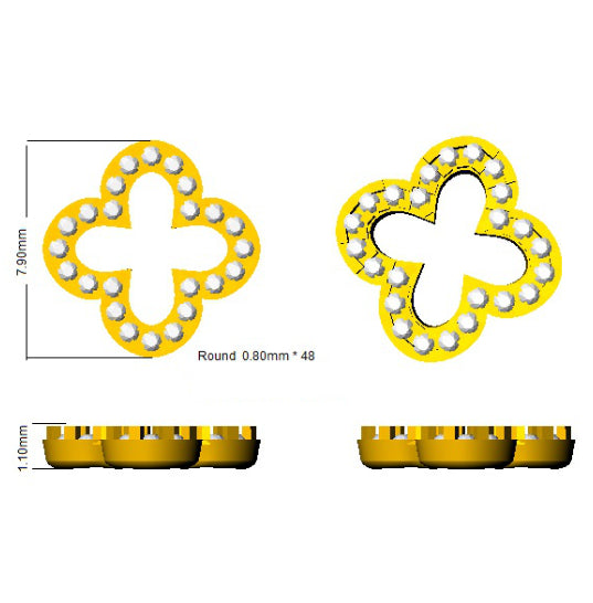 SE4529 — Earrings - 9 KT Yellow Gold detail