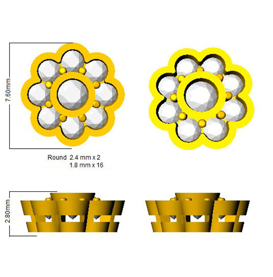 SE4535 — Earrings - 9k Yellow Gold detail