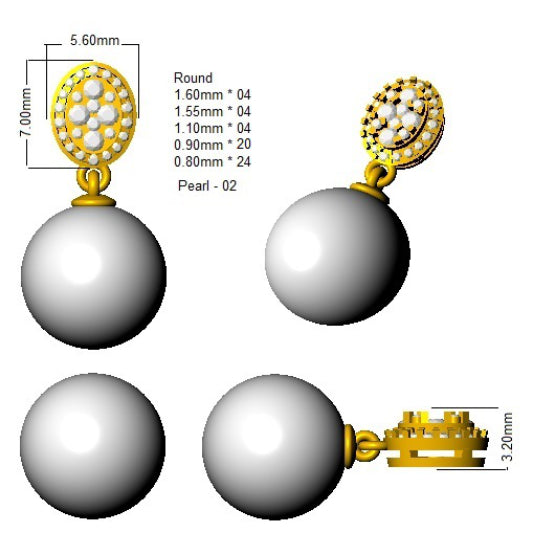 SE4540 — Earrings - 18k White Gold detail