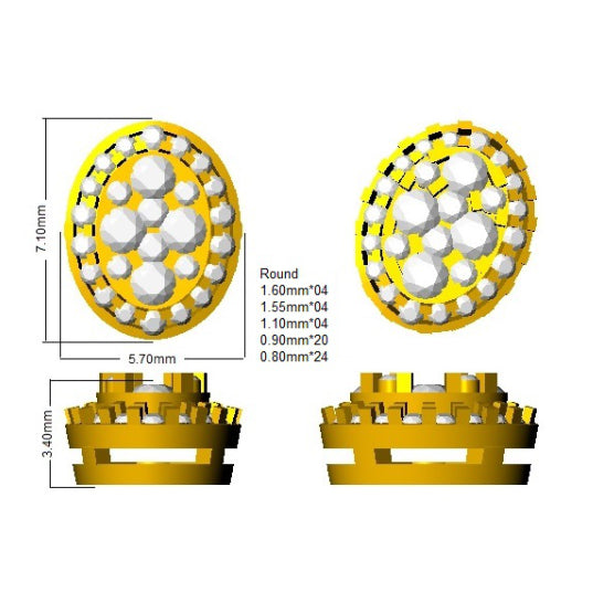SE4540 — Earrings - 9k Yellow Gold detail
