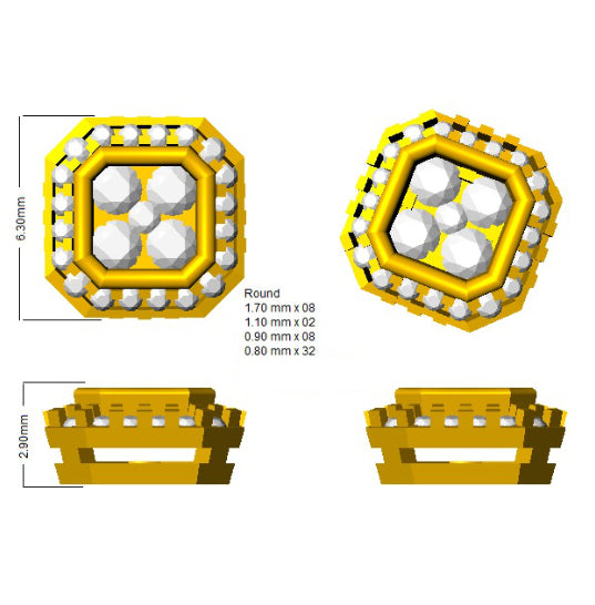 SE4544 — Earrings - 9k Yellow Gold detail