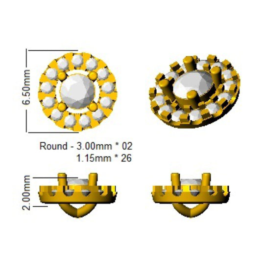 SE4553 — Earrings - 9k Yellow Gold detail