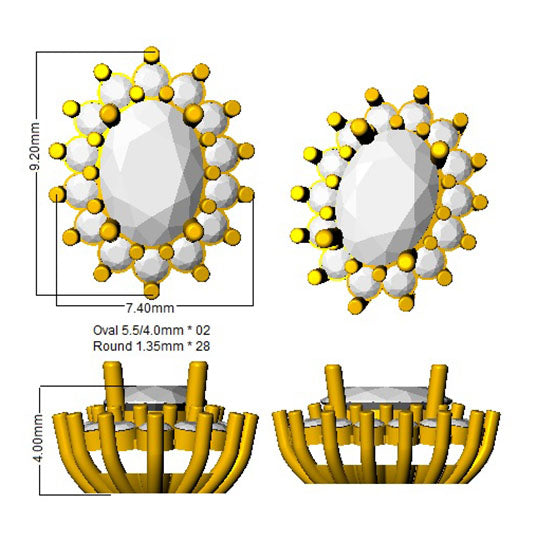 SE4570 — Earrings - 9k Yellow Gold detail