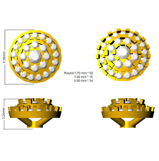 SE4584 — Earrings - 9k Yellow Gold detail