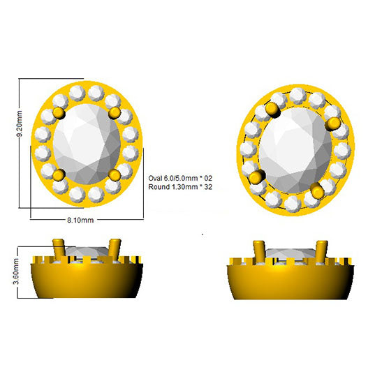 SE4595A — Earrings - 18 KT Yellow Gold detail