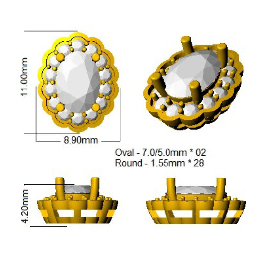 SE4596 — Earrings - 9k Yellow Gold detail