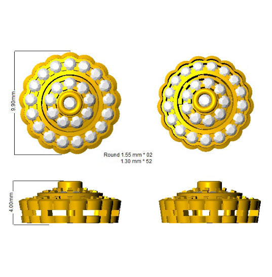 SE4604 — Earrings - 9k Yellow Gold detail
