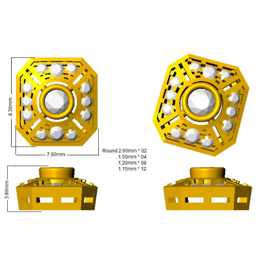 SE4607 — Earrings - 9k Yellow Gold detail