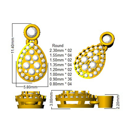 SE4637WG) — Earrings - 18k White Gold detail
