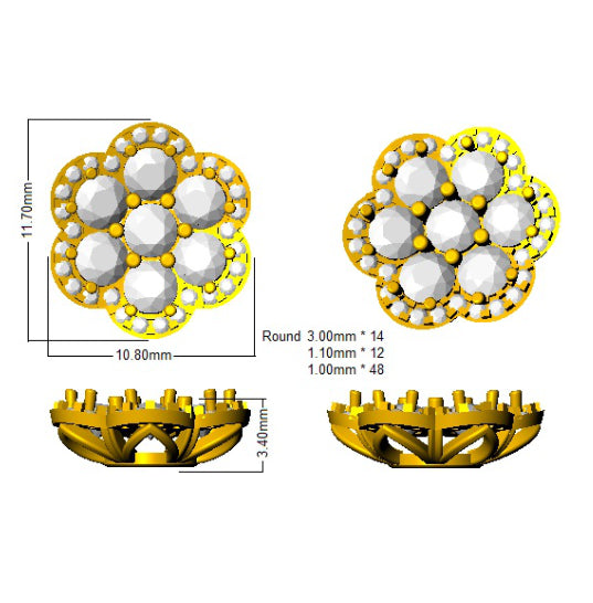 SE4644 — Earrings - 9k Yellow Gold detail