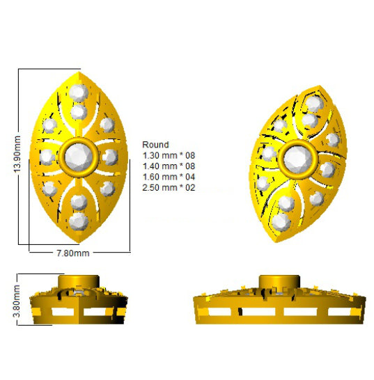 SE4664 — Earrings - 9k Yellow Gold detail