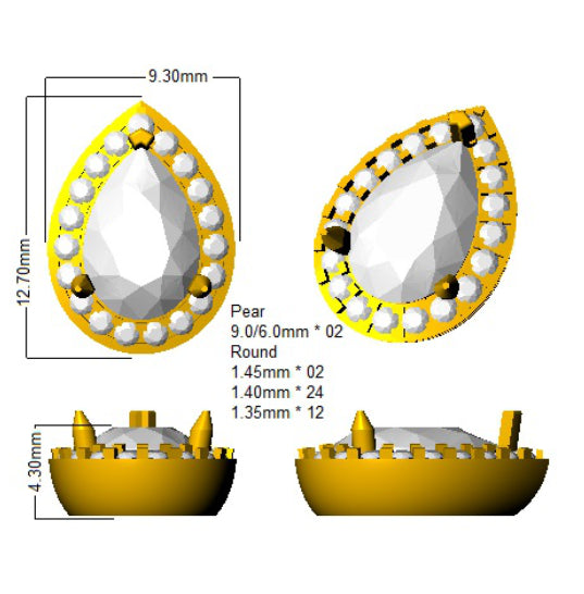 SE4685 — Earrings - 9k Yellow Gold detail