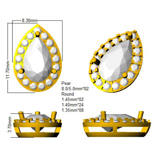 SE4686 — Earrings - 9k Yellow Gold detail
