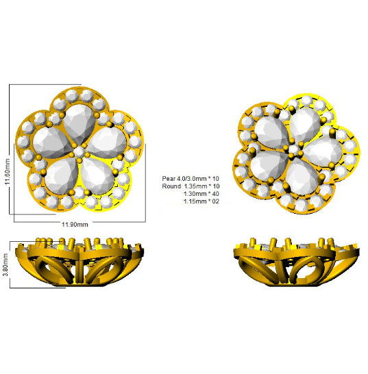 SE4692 — Earrings - 9k Yellow Gold detail