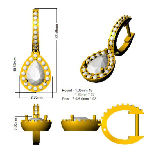 SE4715A — Earrings - 9k Yellow Gold detail