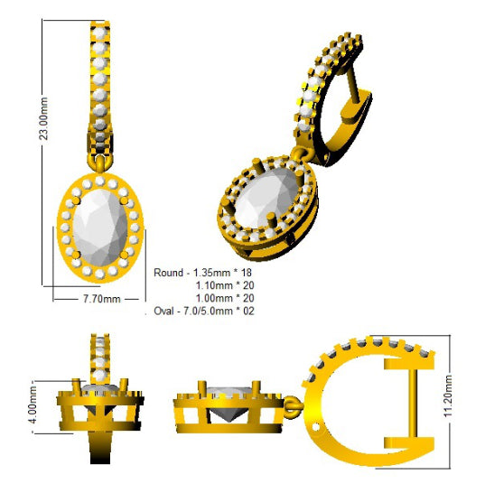 SE4758 — Earrings - 9k Yellow Gold detail