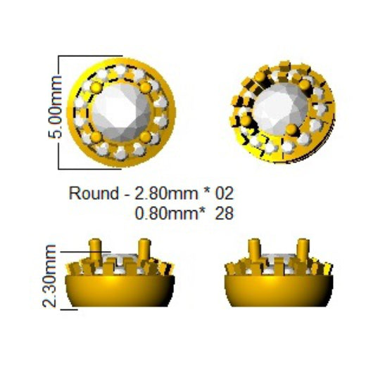 SE4775-2.80 — Earrings - 9k Yellow Gold detail