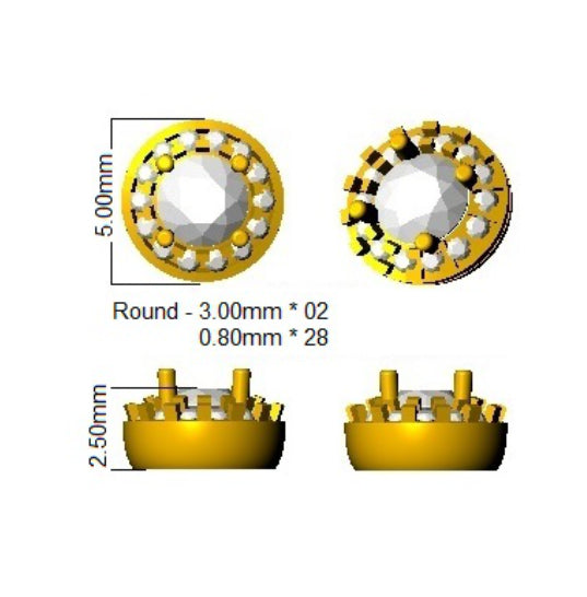 SE4775-3.00 — Earrings - 9k Yellow Gold detail