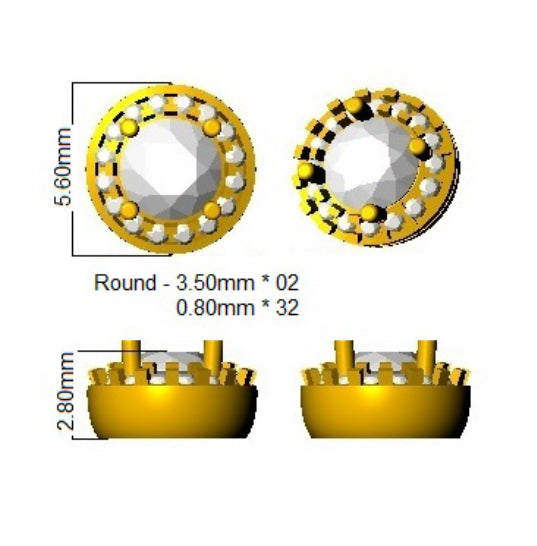 SE4775-3.50 — Earrings - 9k Yellow Gold detail