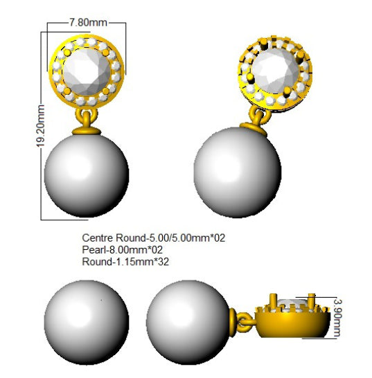 SE4775A — Earrings - 9k Yellow Gold detail