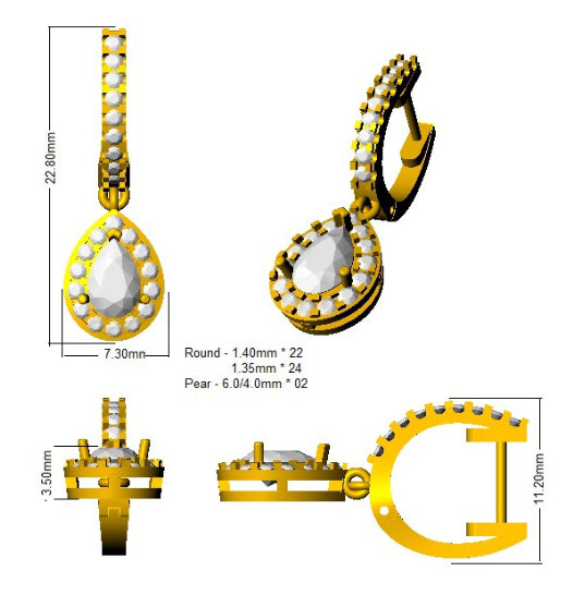 SE4792 — Earrings - 9k Yellow Gold detail