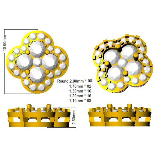 SE4822 — Earrings - 9 KT Yellow Gold detail