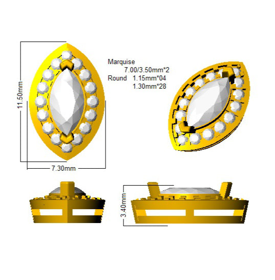 SE4833 — Earrings - 9k Yellow Gold detail