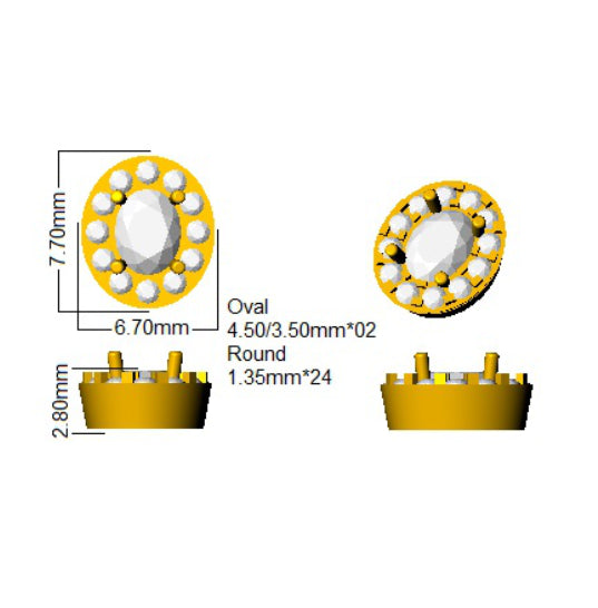 SE4840A — Earrings - 9k Yellow Gold detail