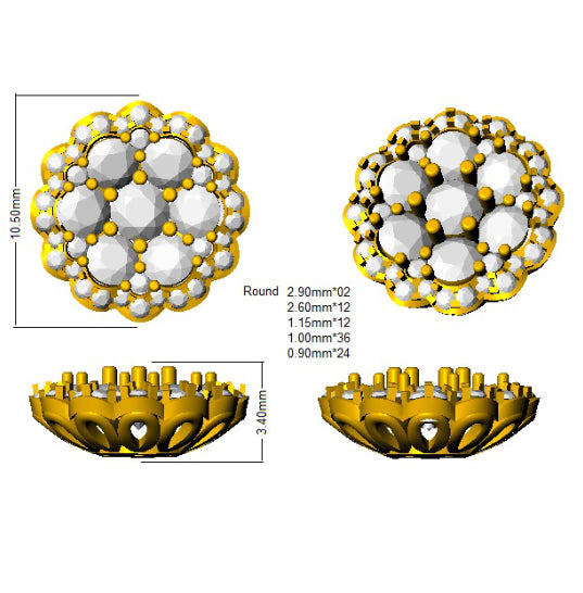 SE4860 — Earrings - 9k Yellow Gold detail