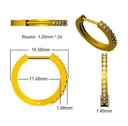 SE4880 — Earrings - 9k Yellow Gold detail