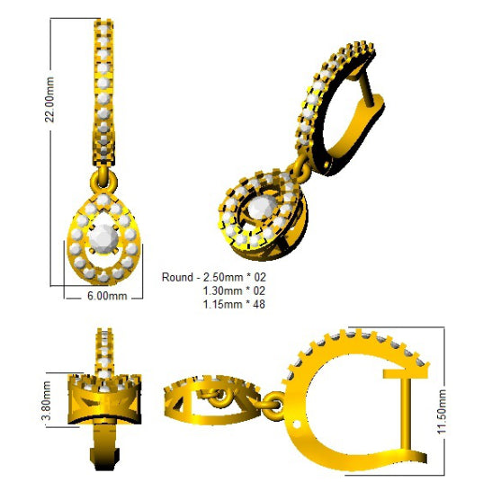 SE4897 — Earrings - 9k Yellow Gold detail