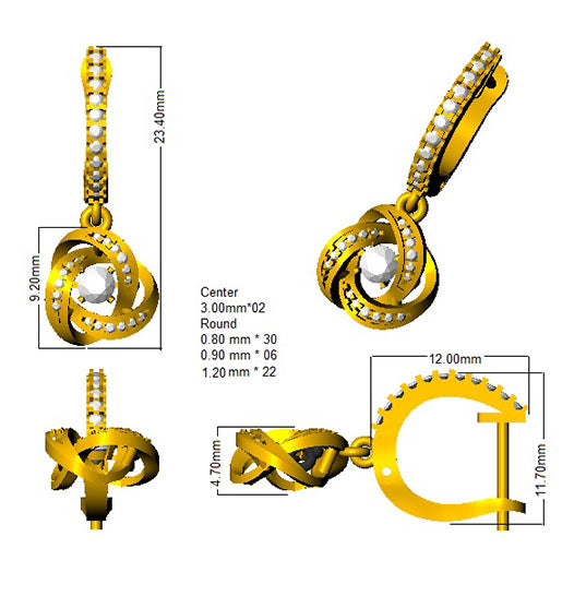 SE4898 — Earrings - 9k Yellow Gold detail