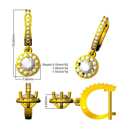 SE4910 — Earrings - 9k Yellow Gold detail