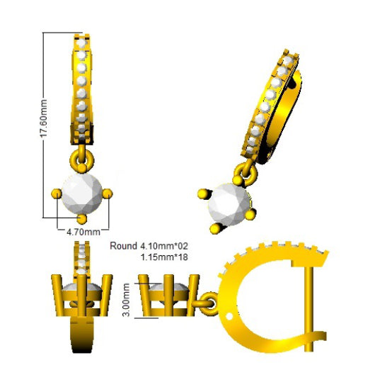 SE4911 — Earrings - 9k Yellow Gold detail