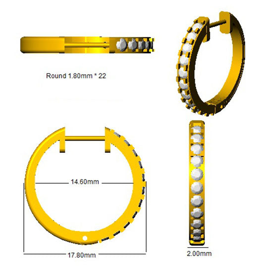 SE4915 — Earrings - 9k Yellow Gold detail