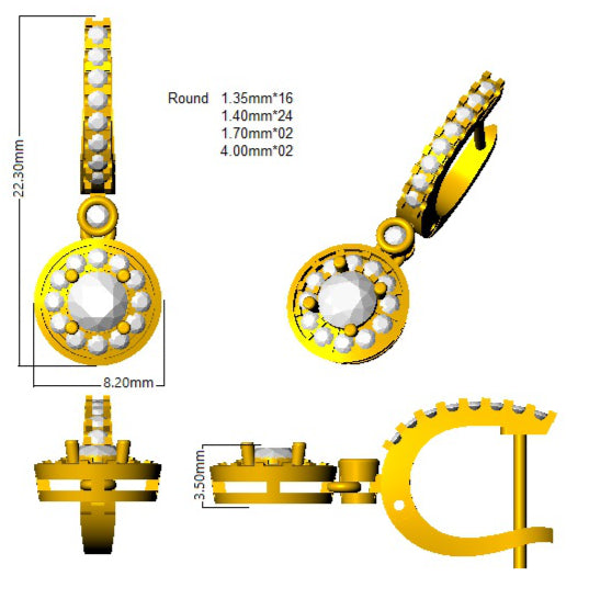 SE4924 — Earrings - 9k Yellow Gold detail