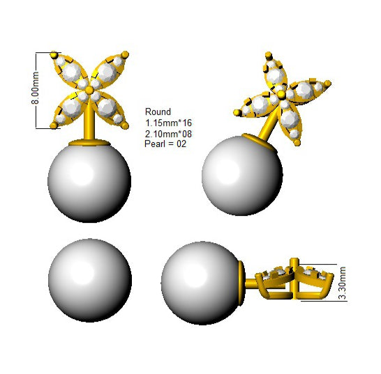 SE4957 — Earrings - 9k Yellow Gold detail