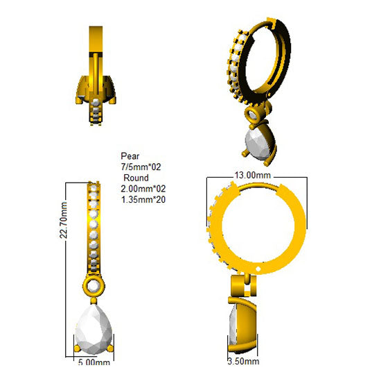 SE4969 — Earrings - 9k Yellow Gold detail