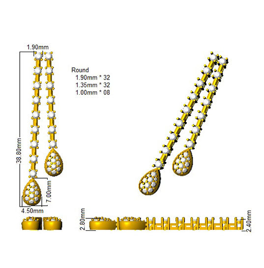 SE4993 — Earrings - 9k Yellow Gold detail