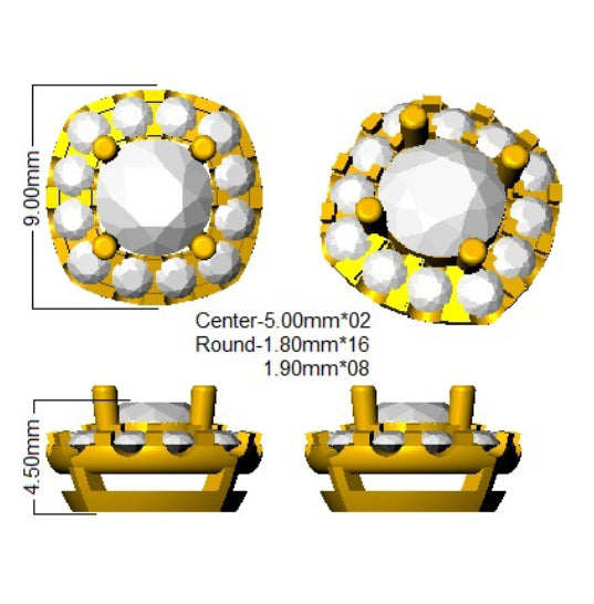 SE5004 — Earrings - 9k Yellow Gold detail