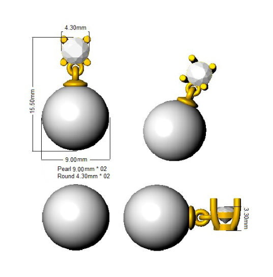 SE5036 — Earrings - 9k Yellow Gold detail