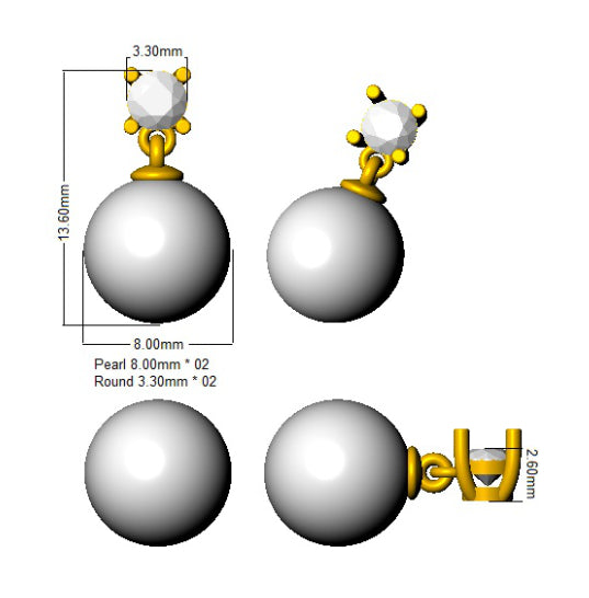 SE5042 — Earrings - 9k Yellow Gold detail