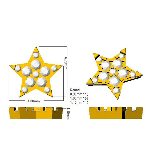 SE5083 — Earrings - 9 KT Yellow Gold detail