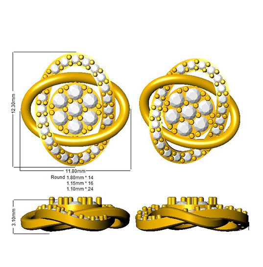 SE5149 — Earrings - 9k Yellow Gold detail