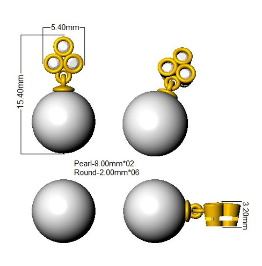 SE5182A — Earrings - 9k White Gold detail